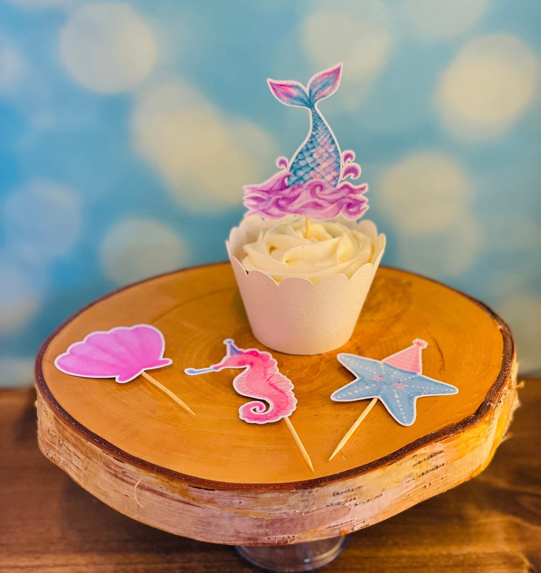 Mermaid Tail Cupcake Toppers Mermaid Cupcake Topper Under Etsy