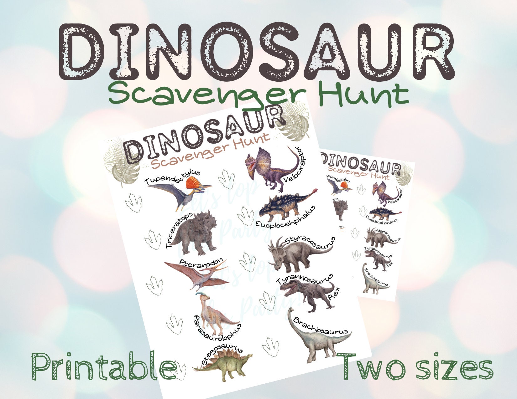 Printable Dinosaur Party Game and Scavenger Hunt - Play Party Plan