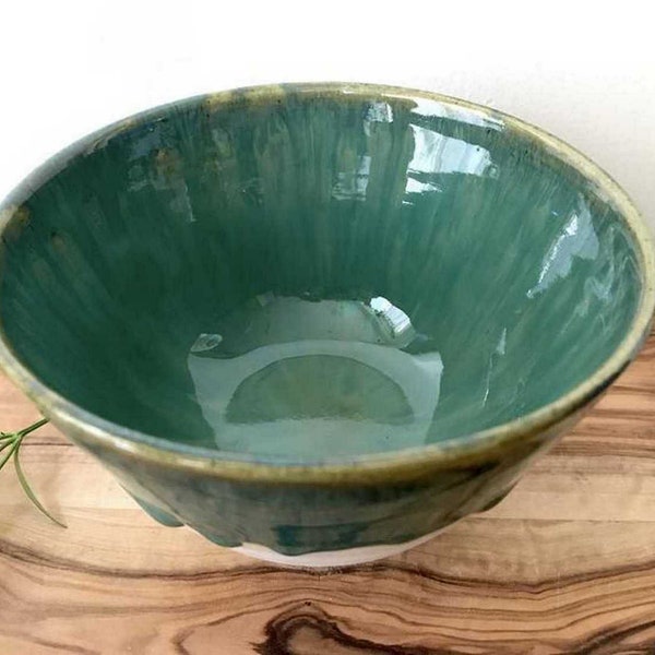 Green Ceramic Bowl Etsy