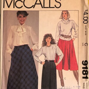 McCall&#39;s 9181 Misses Skirts 16 UNCUT Vintage Pattern
