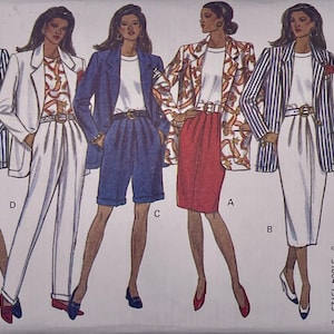 Butterick 6658 Misses’ Jacket, Top, Skirt, Shorts & Pants XS, S, M UNCUT Vintage Pattern