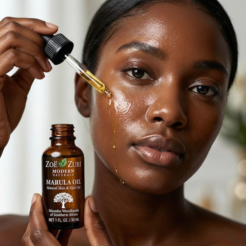 Pure Organic Marula Oil for Face and Hair | Lightweight Hydrating Serum image 2