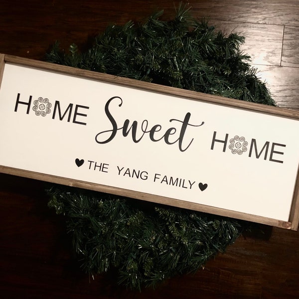 Home Sweet Home Wood Sign | Large Wood Signs | Hmong Sign