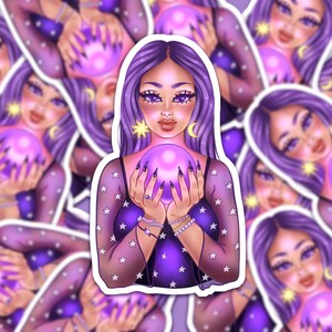 Spellina la Sorcière - Autocollant illustré - Witch Sticker - Papeterie - Ellora Studio