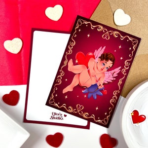 Cutepidon - Carte de voeux Saint-Valentin - Illustration imprimée - Print - Décoration murale - Papeterie - Ellora
