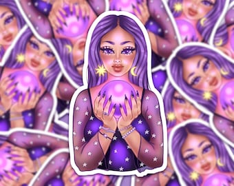 Spellina la Sorcière - Autocollant illustré - Witch Sticker - Papeterie - Ellora Studio