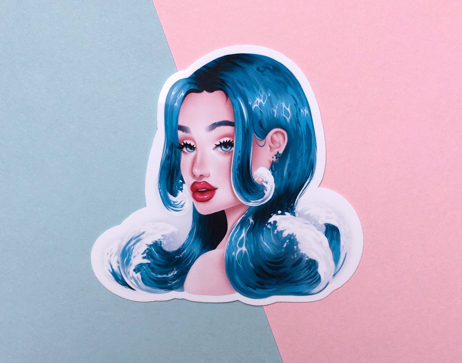 Wave - Sticker - Glossy Sticker - Illustrated Art Sticker - Stationery ...