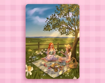 Pique-nique Cottagecore - Illustration imprimée - Print Printemps - Décoration murale - Papeterie - Ellora