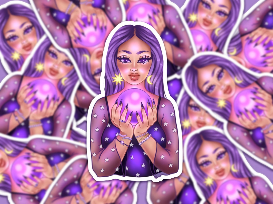 Spellina the Witch - Illustrated Sticker - Witch Sticker - Stationery ...