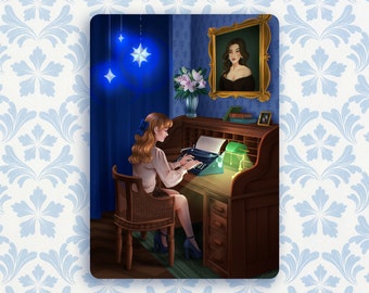 Impression "L'Écrivaine" A5 - Academia - Illustration imprimée - Print - Papeterie - Ellora Studio