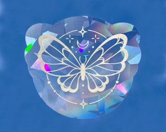 Suncatcher sticker "Papillon" - Autocollant attrape-soleil - Sticker solaire - créateur d'arc-en-ciel - Rainbow decal - ElloraStudio