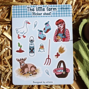 Little Farm Sticker Sheet - Planche d'autocollants la petite ferme - Papeterie - Ellora