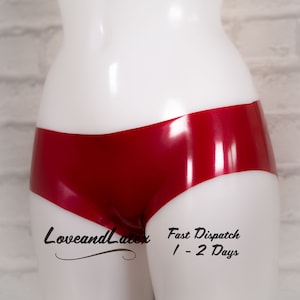 Brutaal latexslipje, metallic rood