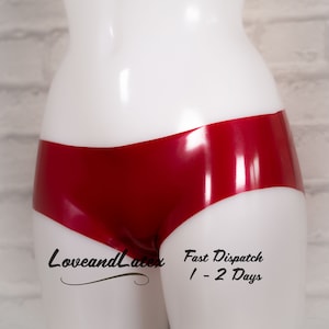 Cheeky Latex Panties, Metallic Red