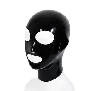 Mens Latex Hood, Round Eyes, Stretch Fit, High Quality