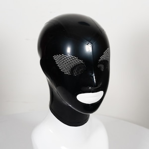 Latex Hood, Micro Perforations, Unisex image 1