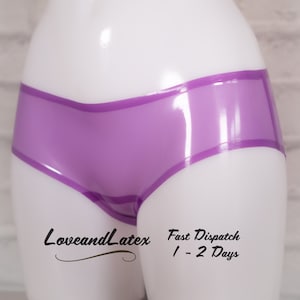 Cheeky Latex Panties, Translucent Lilac
