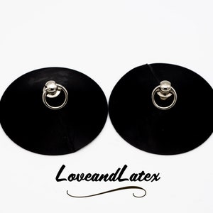 Latex Nipple Pasties with Rings, Round