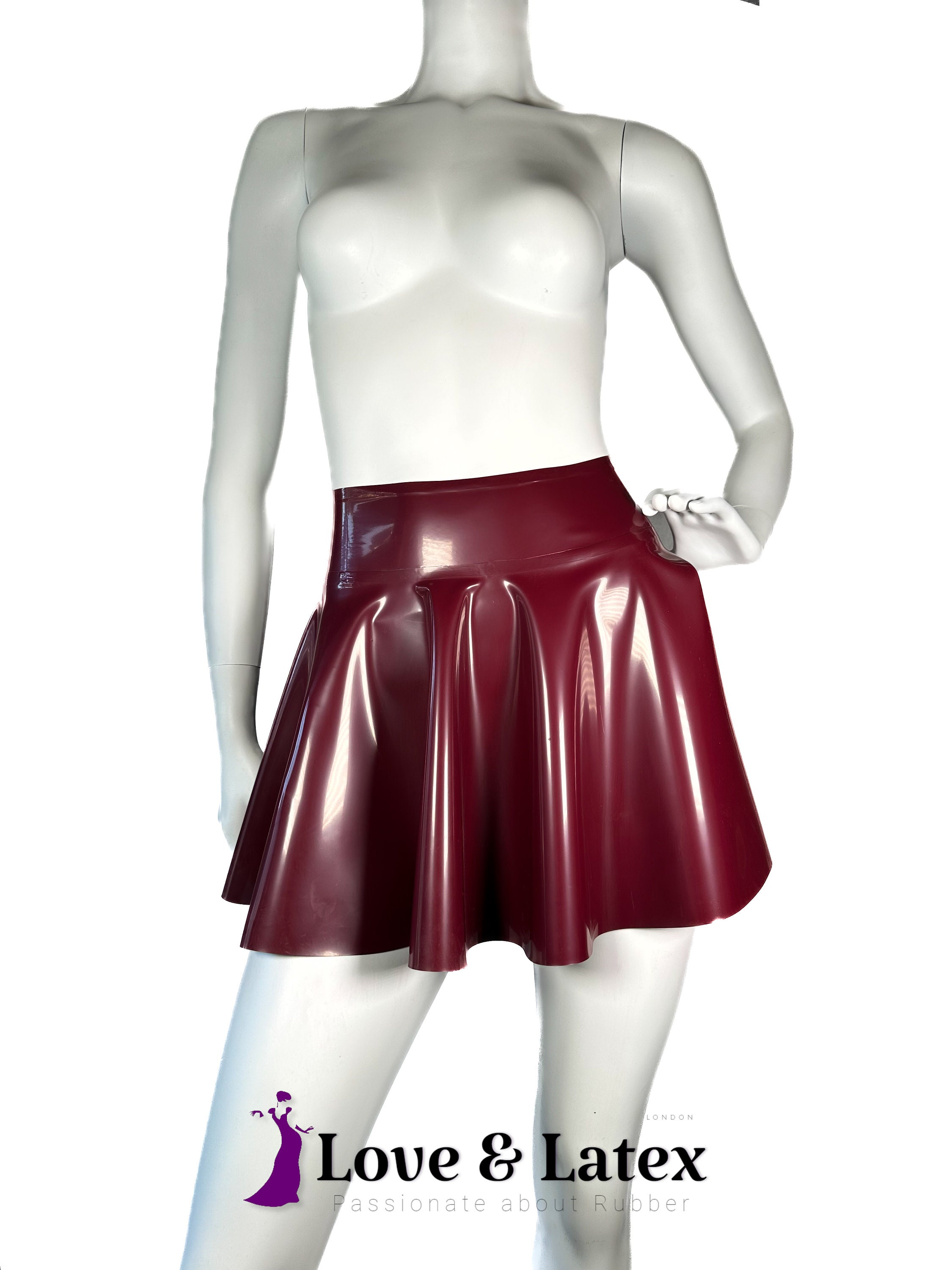 Black vinyl pvc skater skirt hot sale