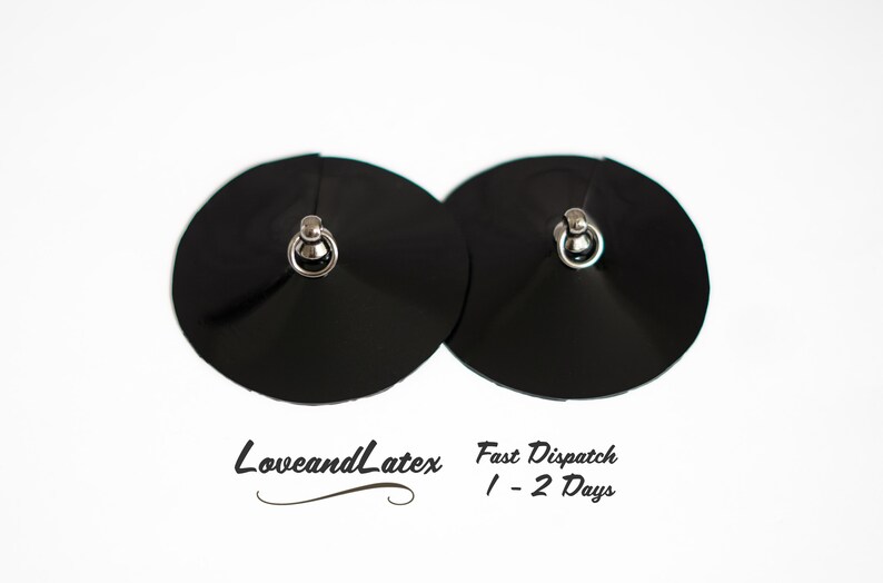 Round Latex Nipple Pasties with Rings