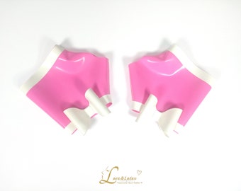 Pink Latex Gloves With Bows