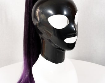 Latex Hood With Hairpiece, Colour Options