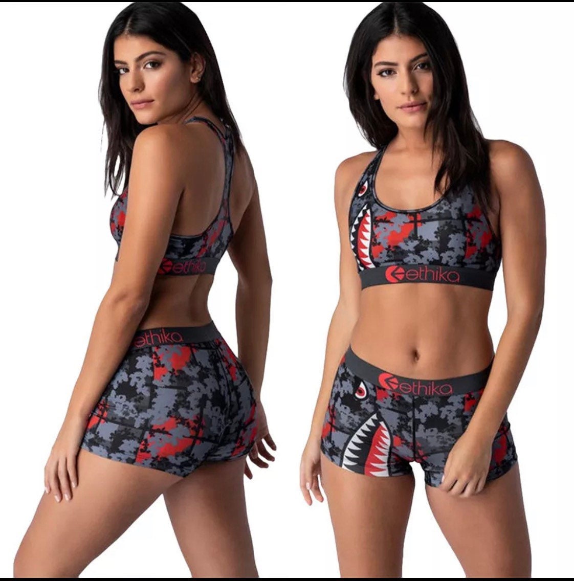 2 piece womens Ethika Sports Bra and Boyshort Set Etsy