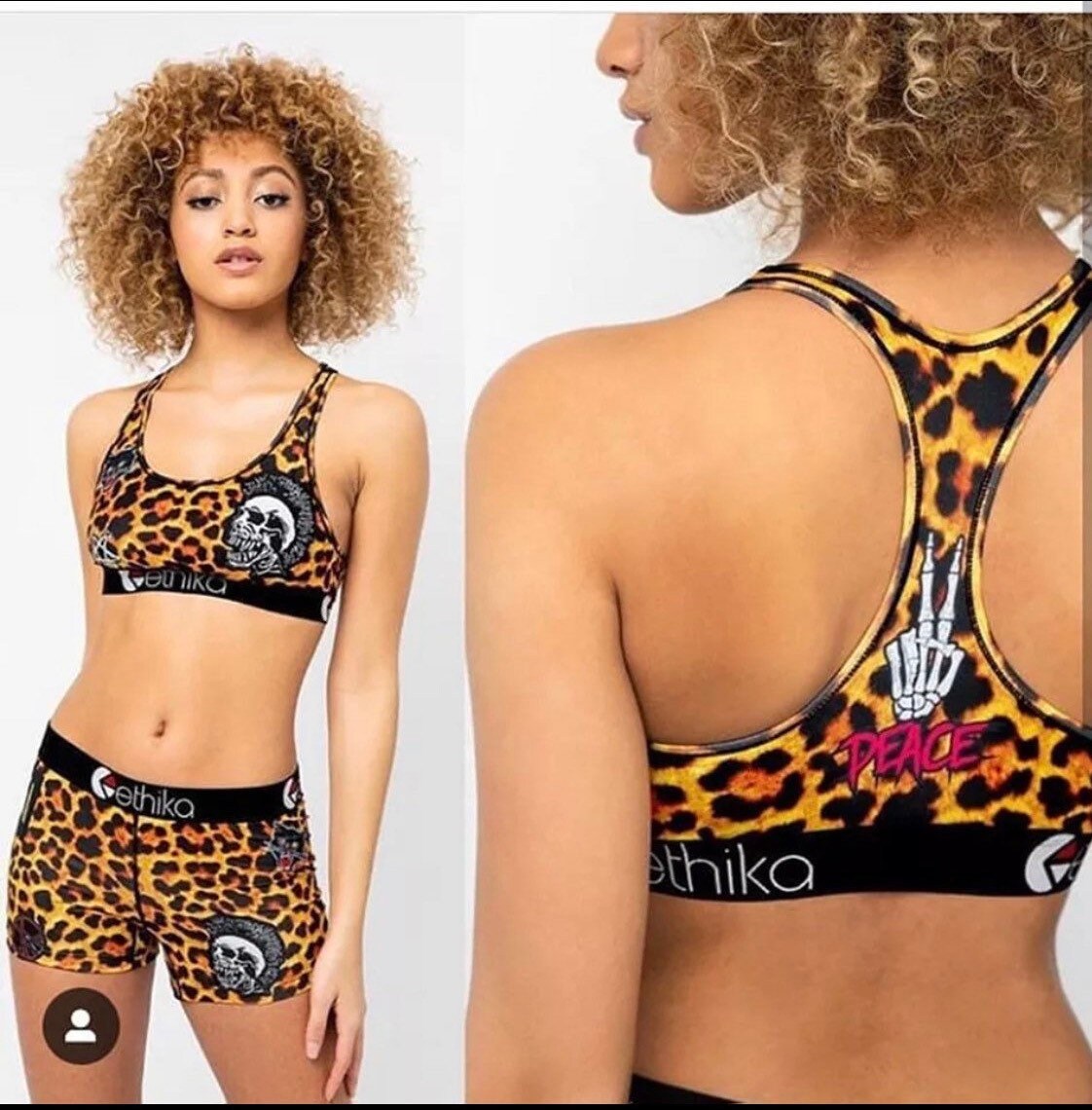 2 piece womens Ethika Sports Bra and Boyshort Set Etsy