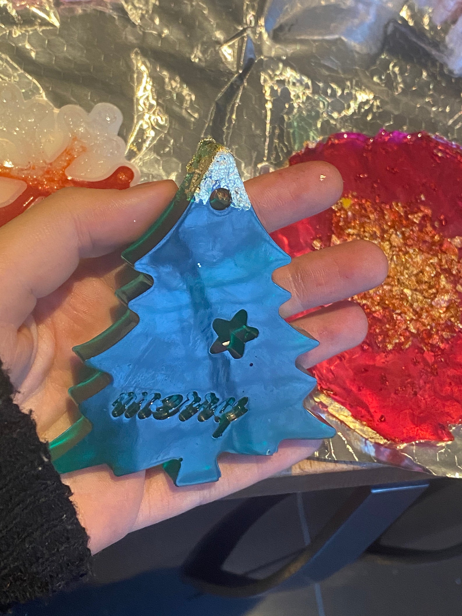 Resin Handmade Christmas Tree Ornament Etsy UK
