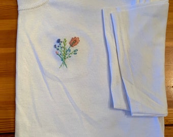 &quot;Bouquet of flowers&quot; collection embroidery on white t-shirt