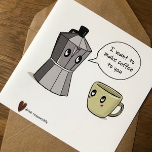 Cartão de dia dos namorados - Quero fazer café para você