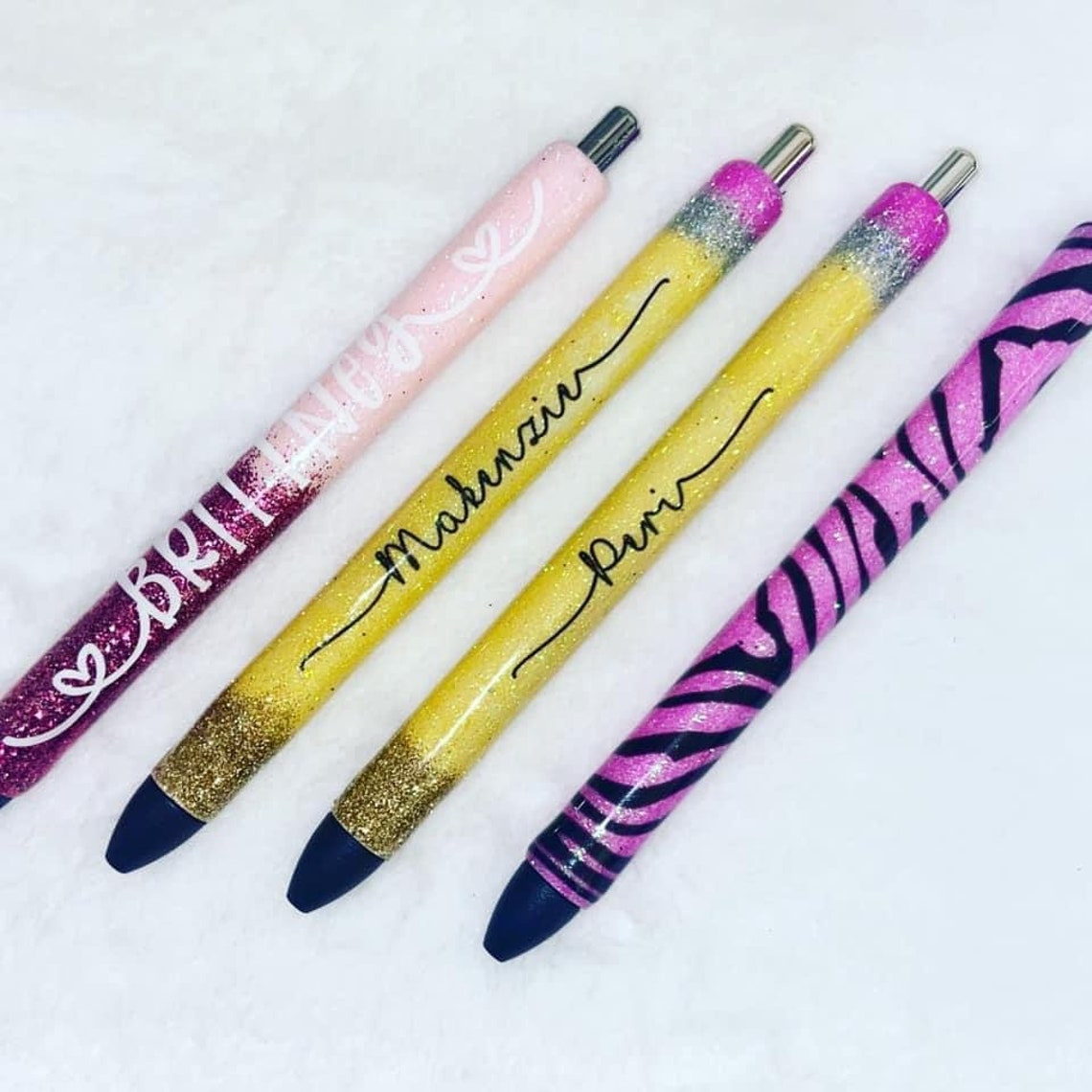 Glitter Pens Epoxy Glitter Pens Personalized Glitter Pen Etsy