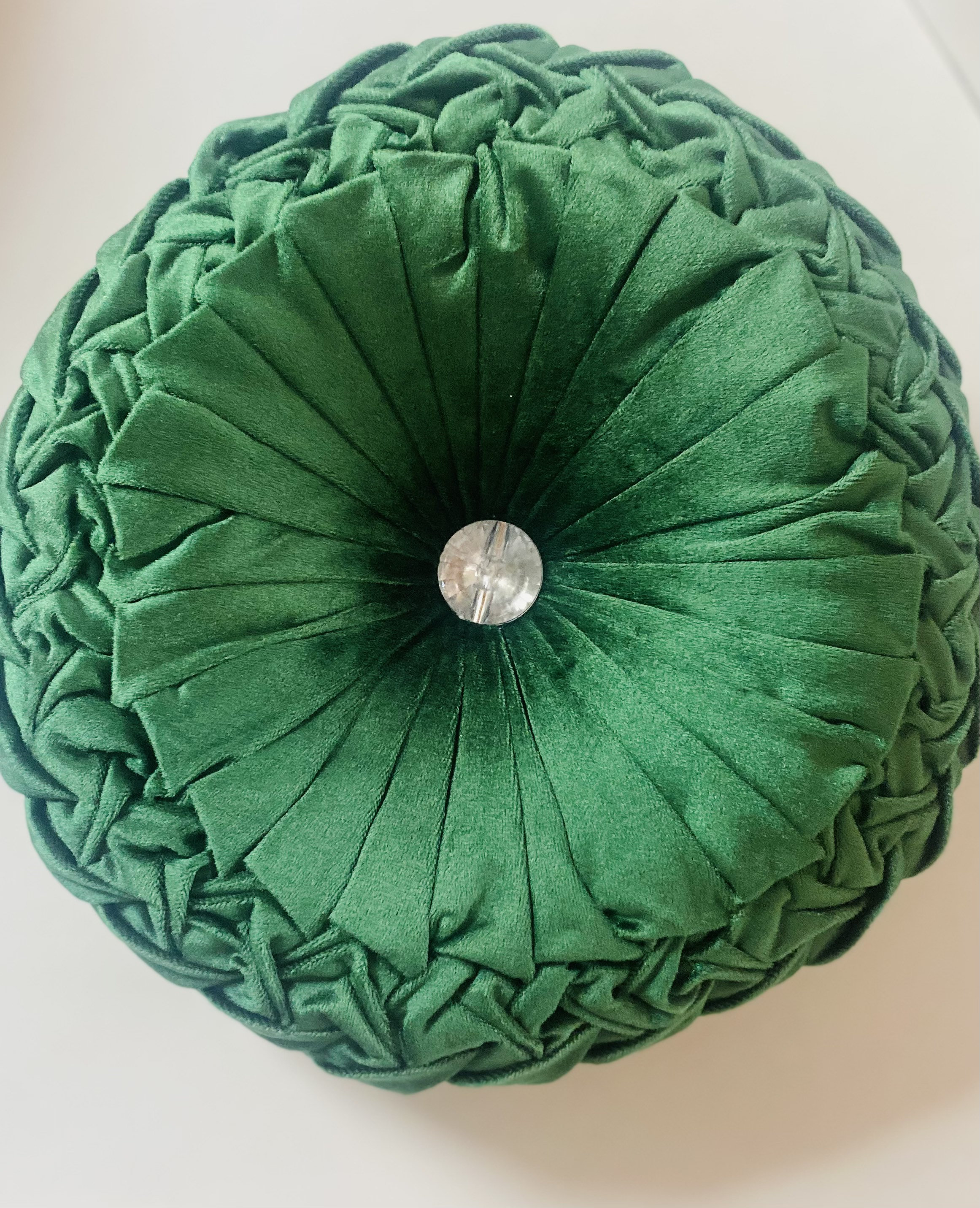 Luxury Emerald Green Round Velvet Pillow / Christmas Pillow / Round