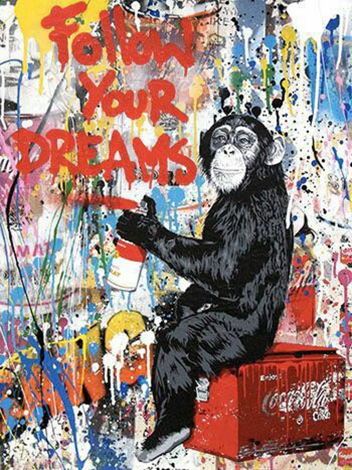 Mr Brainwash Follow Your Dreams Decorative Pillow Fun Monkey - Etsy Ireland