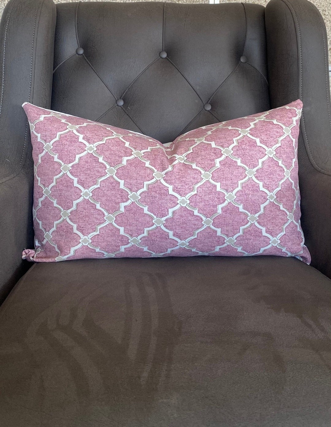 Pink Decorative Lumbar Pillow for Outdoor and Indoor / Pink Etsy