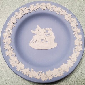 Wedgwood Blue Jasperware The Muses Watering Pegasus Trinket Decorative Dish