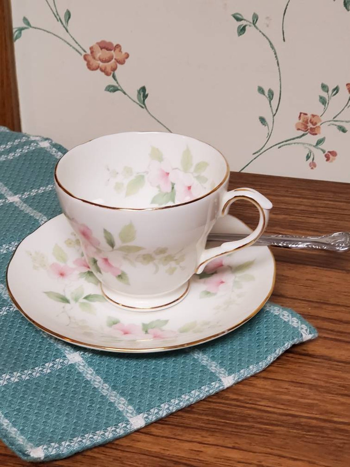 Buy Vintage Duchess Fine Bone China Tea Cup and Saucer Set With Pink