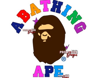 A Bathing Ape Multi-color SVG, PNG File for cricut, Bape A Bathing APE eps dxf, Bape Design (Instant Download)
