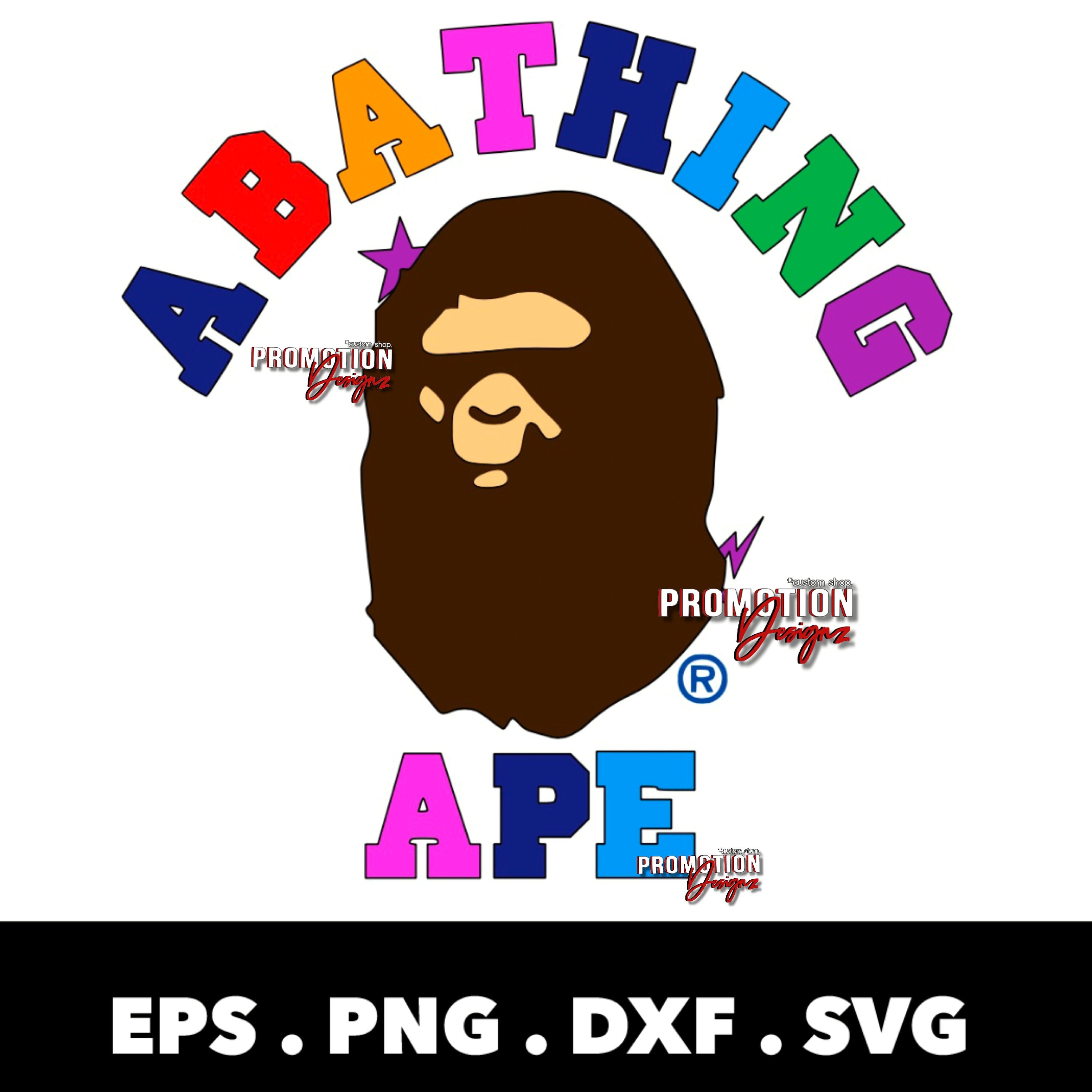 A Bathing Ape Multi-color SVG PNG File for Cricut Bape A - Etsy