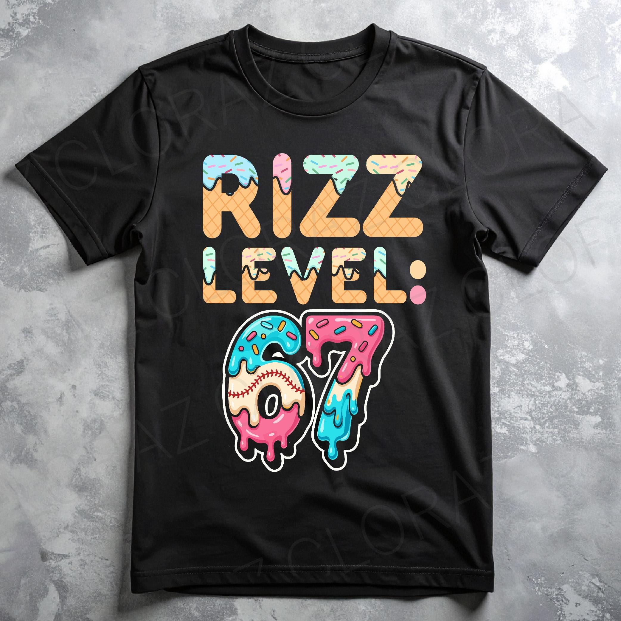Rizz Level 67 Meme Ice Cream Drip Meme Six Seven 6 7 Svg, Six