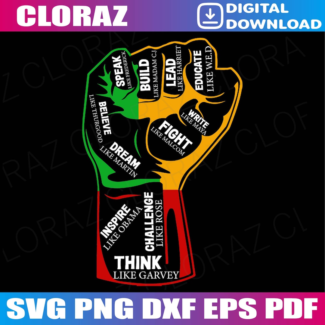 Power Fist Hand Black History Month Svg, Inspiring Black Leaders, Black ...