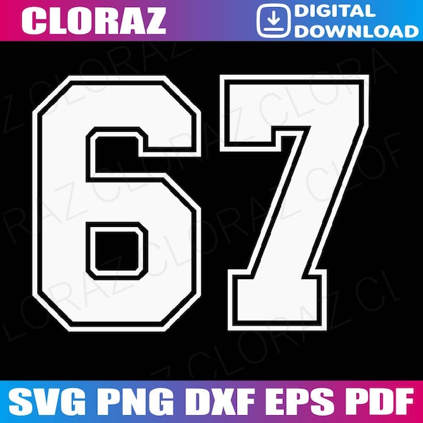 Number 67 Png - Etsy