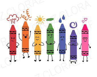 Womens modieuze krijt stemming kleur kleurpotloden leraar leven Svg, Girly terug naar school Png, Bright Crayon Svg, Png, Dxf, Eps, Instant Download