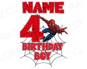 Personalized Name For Birthday Kids PNG, Custom Name Kids, Spider Png, 4th Birthday Boy Png ,Hero Birthday Png,Png File, Digital Download