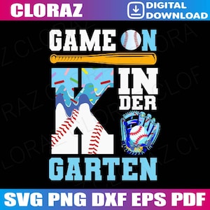 Game On Kindergarten Baseball Back To School Svg, Preschool Kindergarten Svg, Back To School, Baseball School Svg, Png, Dxf,Instant Download