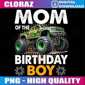 Moeder van de feestvarken Monster Truck verjaardag png, monstertruck verjaardag png, feestvarken png, jongen monstertruck png, Instant Download