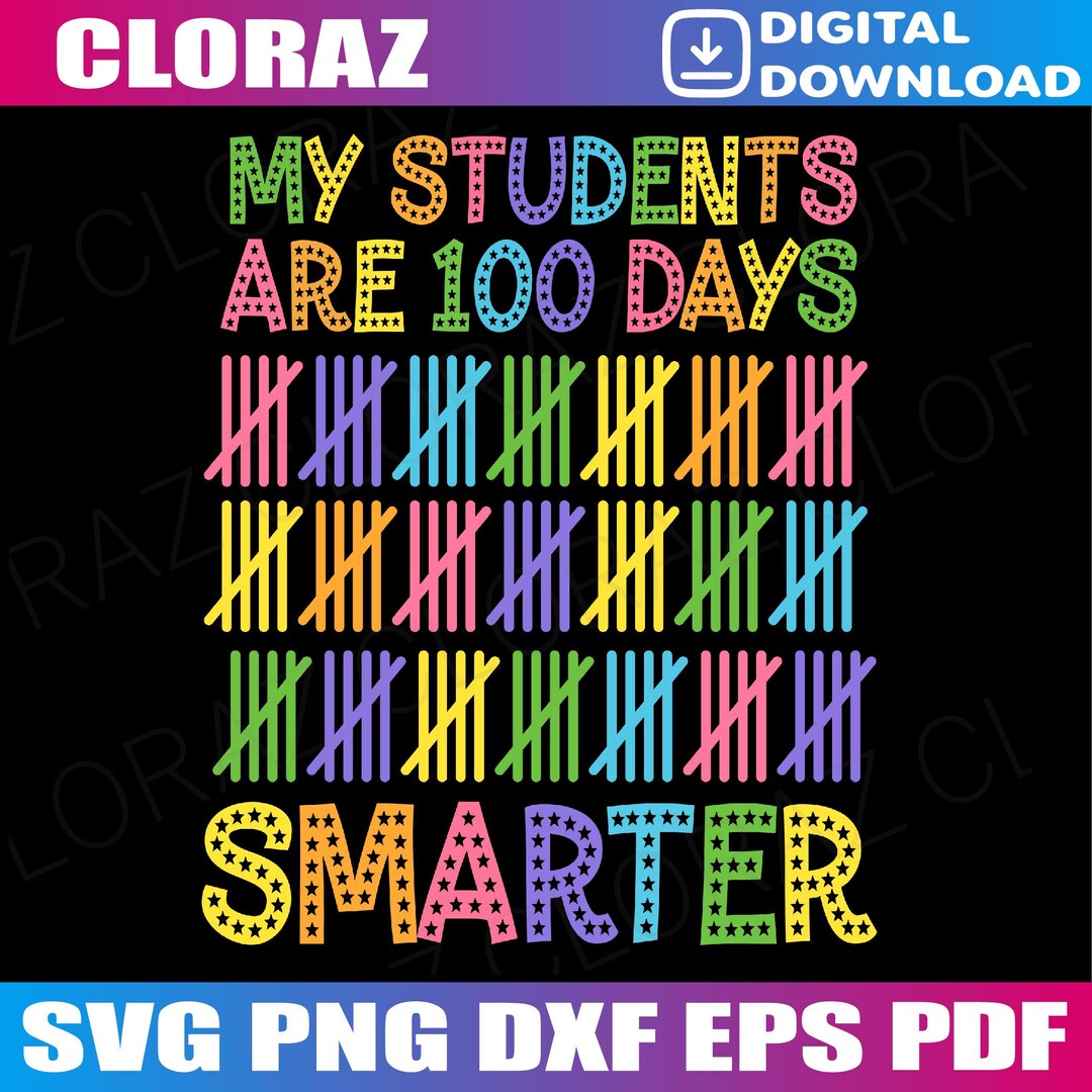 100th Day of School My Students Are 100 Days Smarter Svg, My Students ...