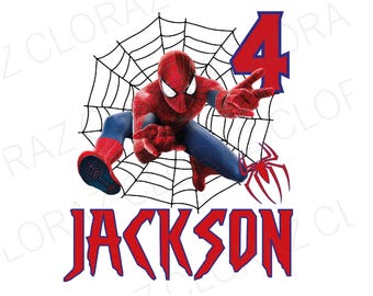 Customized Spider Hero themed birthday PNG, Personalize Your Celebration, Superhero Birthday Svg, 4th Birthday Boy Png