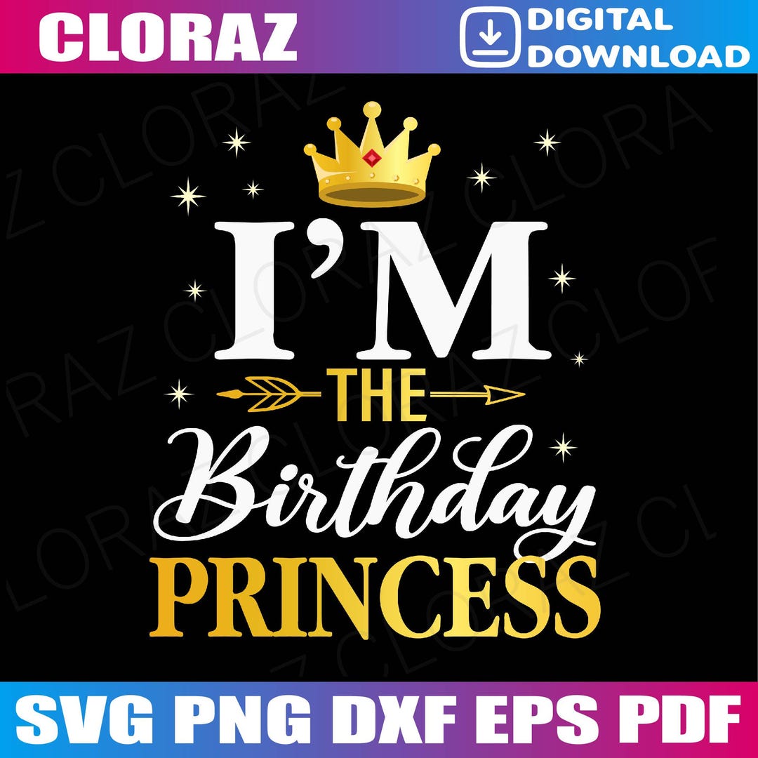 I'm the Birthday Princess Girl Party 1st Family Matching Svg, Girl ...