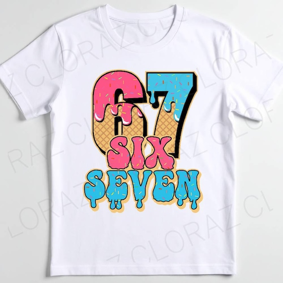 Baseball Drip Number 67 Player or 67th Birthday Svg, Six Seven Ice
